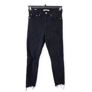 Levi's Wedgie Black Skinny Jeans Distressed Size 25